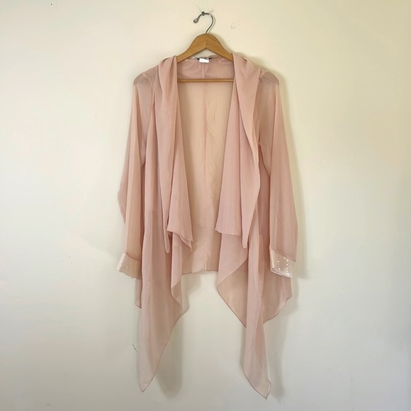 Tempo Paris Soft Pink Sheer Cardigan 